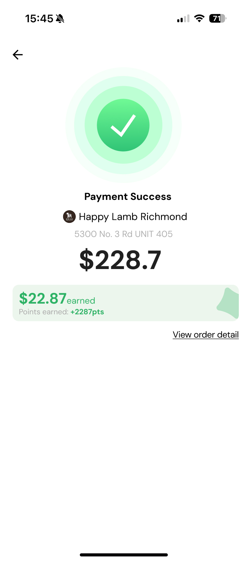 Bravo payment success — coupon and points combined